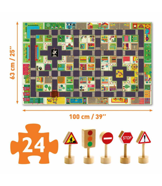 Djeco Giant Puzzle // The City (24 Parça)