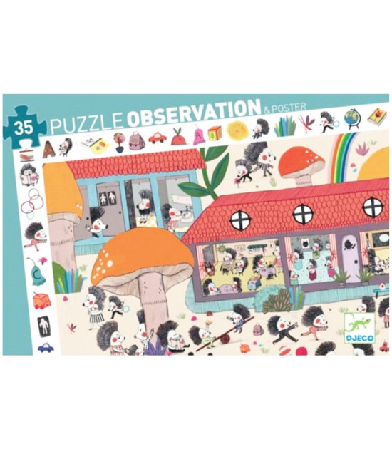 Djeco Observation Puzzle // The Hedgehog School (35 Parça)