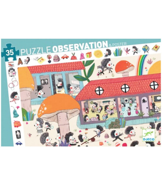 Djeco Observation Puzzle // The Hedgehog School (35 Parça)