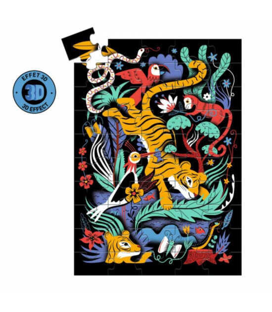 Djeco Wizzy Puzzle // The Tiger's Leap (50 Parça)