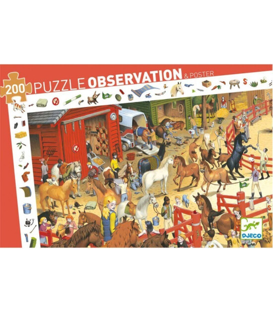 Djeco Observation Puzzle // Horse Riding (200 Parça)