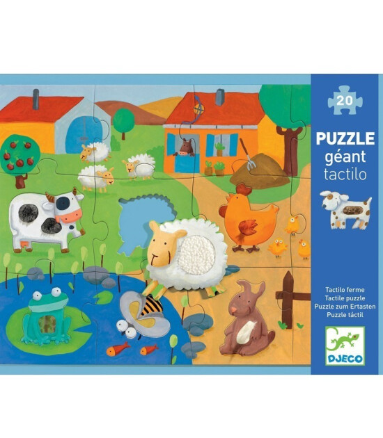 Djeco Dokulu Puzzle // Farm Tactilo (20 Parça)