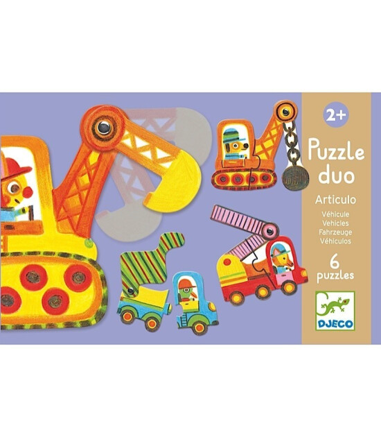Djeco Duo Puzzle Set // Vehicles (2 Parça)