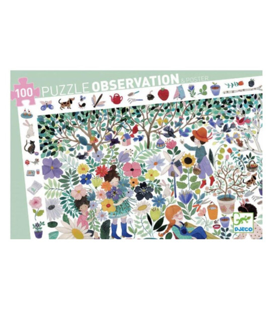 Djeco Observation Puzzle // Flowers (100 Parça)