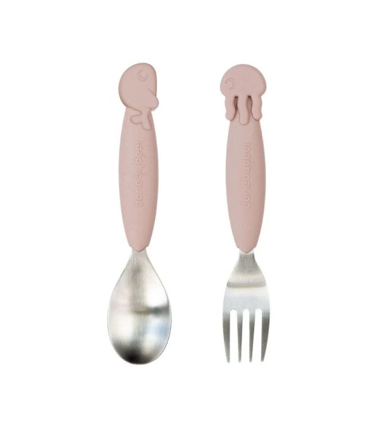 Done by Deer Paslanmaz &Ccedil;elik &Ccedil;atal Kaşık Seti // Sea Friends - Pembe