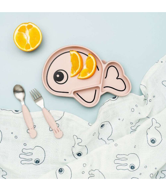 Done by Deer Paslanmaz &Ccedil;elik &Ccedil;atal Kaşık Seti // Sea Friends - Pembe