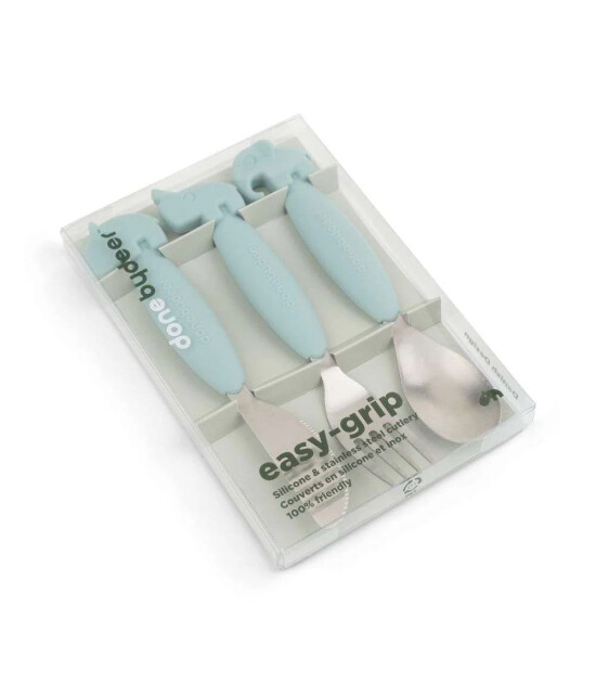 Done by Deer Paslanmaz &Ccedil;elik &Ccedil;atal Kaşık Bı&ccedil;ak Seti // Deer Friends - Mavi