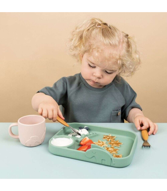 Done by Deer Paslanmaz &Ccedil;elik &Ccedil;atal Kaşık Bı&ccedil;ak Seti // Deer Friends - Hardal