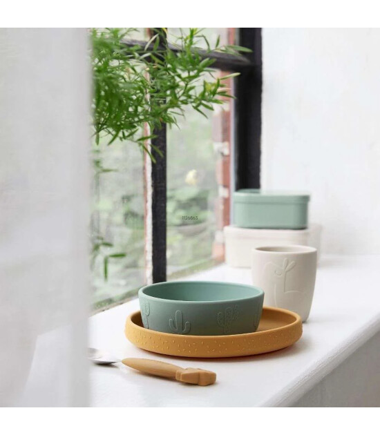 Done by Deer Paslanmaz &Ccedil;elik &Ccedil;atal Kaşık Bı&ccedil;ak Seti // Deer Friends - Hardal