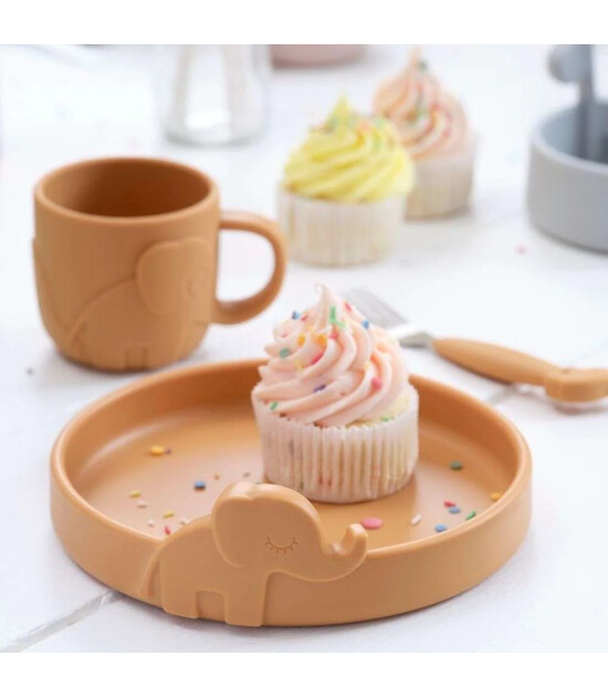 Done by Deer Paslanmaz &Ccedil;elik &Ccedil;atal Kaşık Bı&ccedil;ak Seti // Deer Friends - Hardal