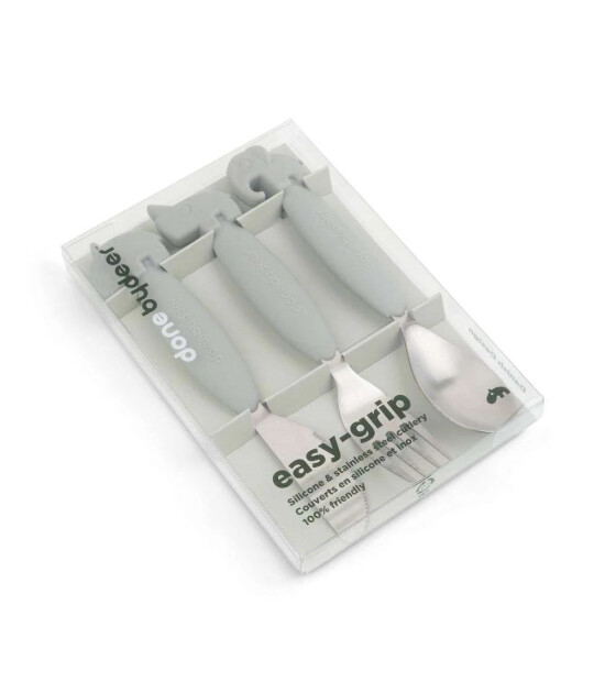 Done by Deer Paslanmaz &Ccedil;elik &Ccedil;atal Kaşık Bı&ccedil;ak Seti // Deer Friends - Gri