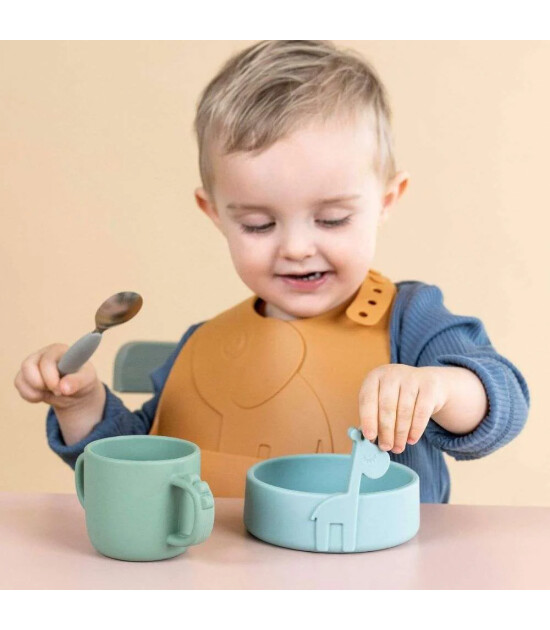 Done by Deer Paslanmaz &Ccedil;elik &Ccedil;atal Kaşık Bı&ccedil;ak Seti // Deer Friends - Gri