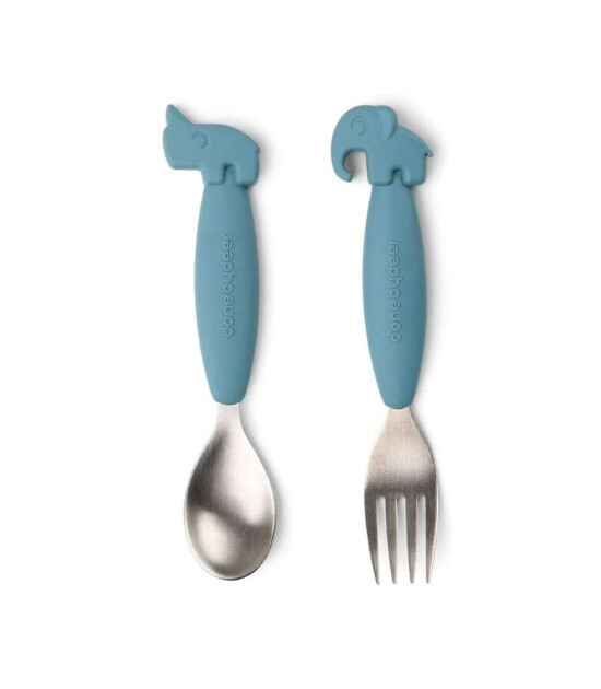 Done by Deer Paslanmaz &Ccedil;elik &Ccedil;atal Kaşık Seti // Deer Friends - Mavi