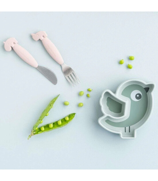 Done by Deer Paslanmaz &Ccedil;elik &Ccedil;atal Kaşık Seti // Deer Friends - Bej