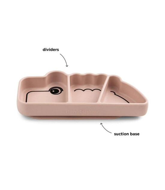 Done by Deer Vakumlu B&ouml;lmeli Silikon Tabak // Croco - Pembe