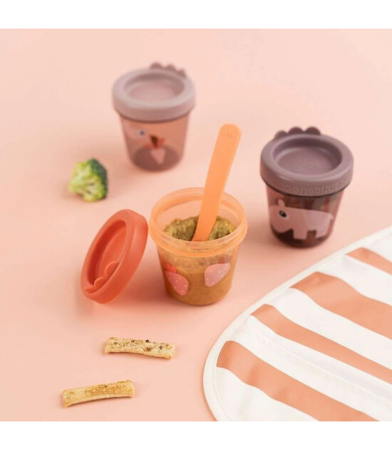 Done by Deer Atıştırma Kabı Set (3 Adet) // Ozzo - Pembe