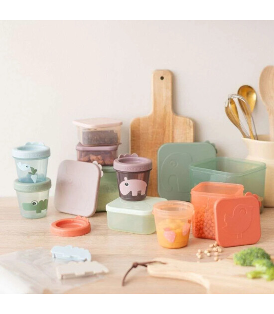 Done by Deer Atıştırma Kabı Set (3 Adet) // Croco - Yeşil