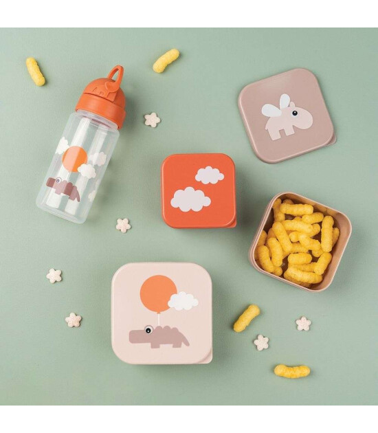 Done by Deer Atıştırma Kabı Set (3 Adet) // Happy Clouds - Pembe