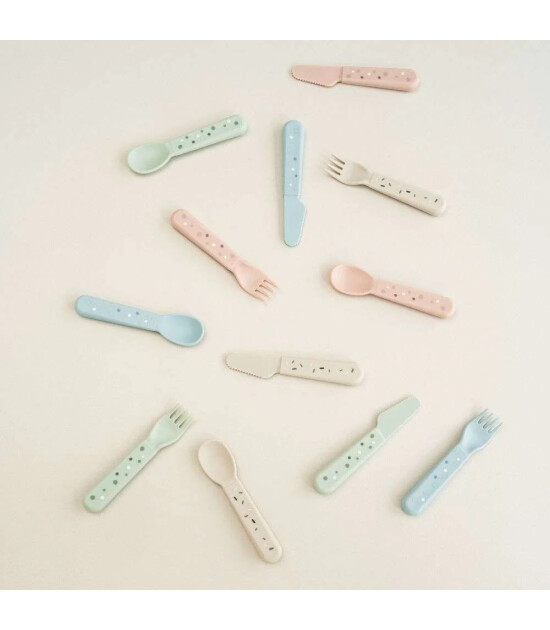 Done by Deer &Ccedil;atal Kaşık Bı&ccedil;ak Seti // Happy Dots - Mavi