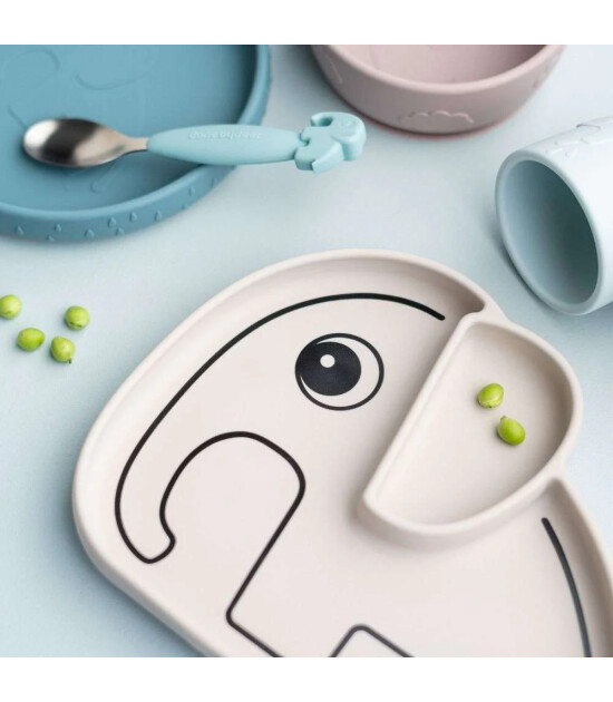 Done by Deer Vakumlu B&ouml;lmeli Silikon Tabak // Elphee - Bej