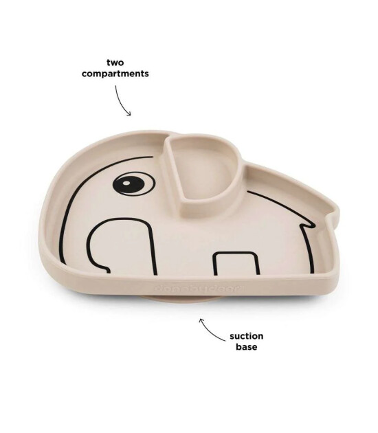 Done by Deer Vakumlu B&ouml;lmeli Silikon Tabak // Elphee - Bej