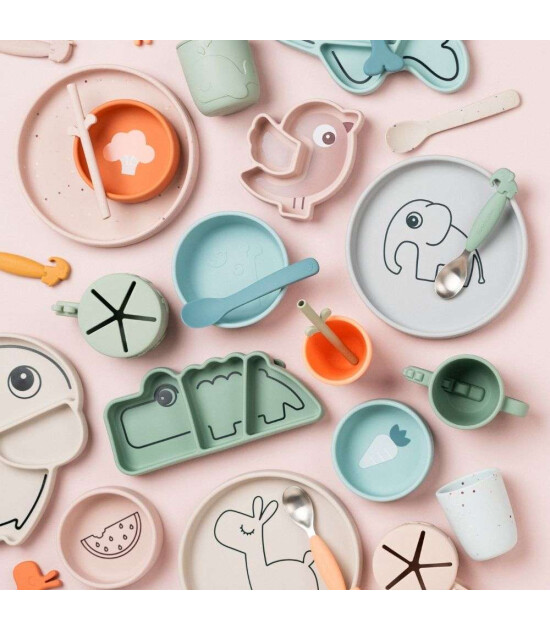 Done by Deer Vakumlu B&ouml;lmeli Silikon Tabak // Elphee - Bej