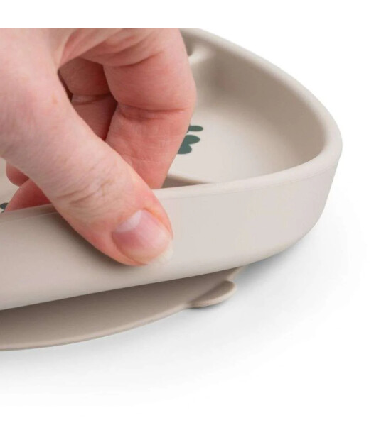 Done by Deer Vakumlu B&ouml;lmeli Silikon Tabak // Tiny Farm - Bej