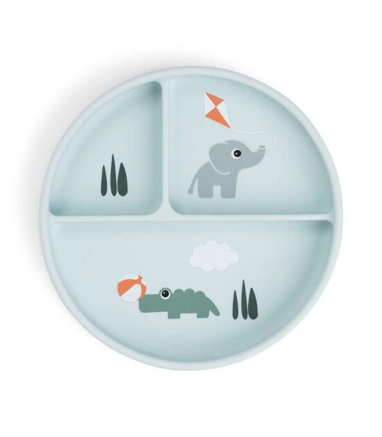 Done by Deer Vakumlu B&ouml;lmeli Silikon Tabak // Playground - Mavi