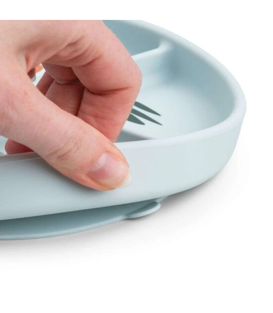 Done by Deer Vakumlu B&ouml;lmeli Silikon Tabak // Playground - Mavi