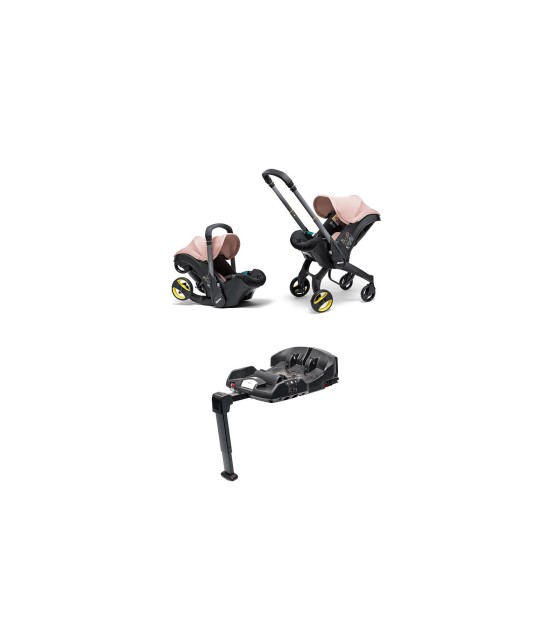 Doona i Bebek Arabasına Dönüşen Tekerlekli Ana Kucağı & Oto Koltuğu (Isofix Baza Hediyeli) // Blush Pink