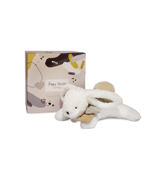 Doudou Peluş Ponpon Bej Tavşan