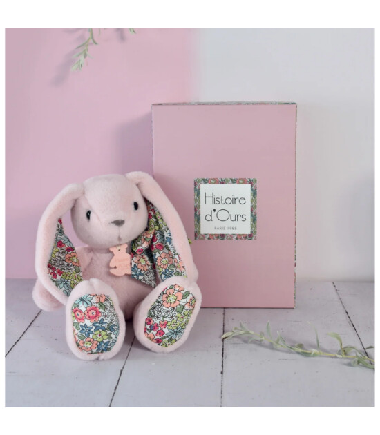 Doudou Peluş Çiçekli Tavşan
