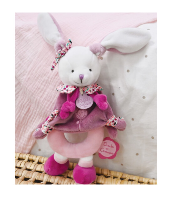 Doudou Hediye Kutulu &Ccedil;ıngıraklı // Pembe Tavşan