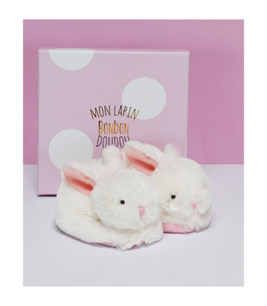 Doudou Hediye Kutulu Panduf // Pembe Tavşan