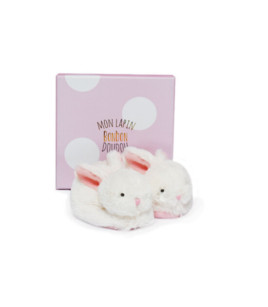 Doudou Hediye Kutulu Panduf // Pembe Tavşan