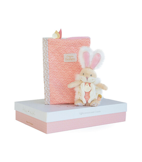 Doudou Kitap Kılıfı ve Mini Tavşan // Pembe