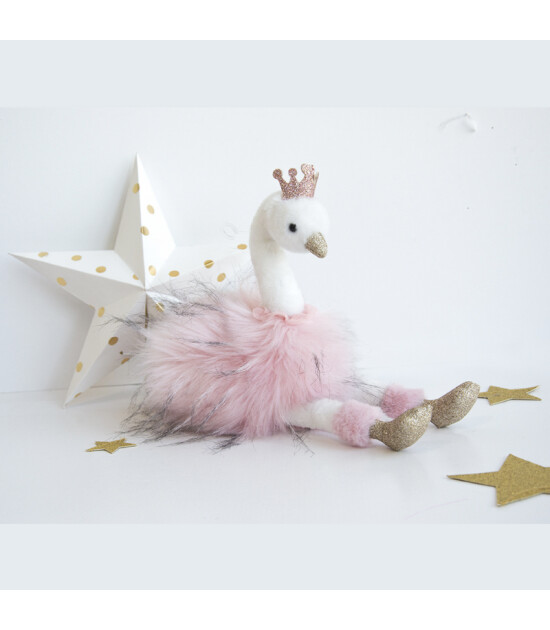 Doudou Peluş Pembe Kuğu
