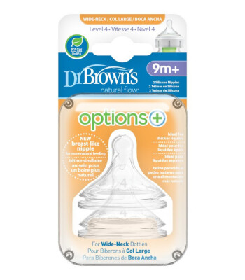 Dr. Brown's Options+ Geniş Ağız Silikon Biberon Emzik - İkili Paket (4. Seviye)