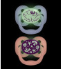 Dr. Brown's Advantage Silikon Emzik - İkili Set (0-6 Ay) // Okyanus - Pembe (Karanlıkta Parlar)