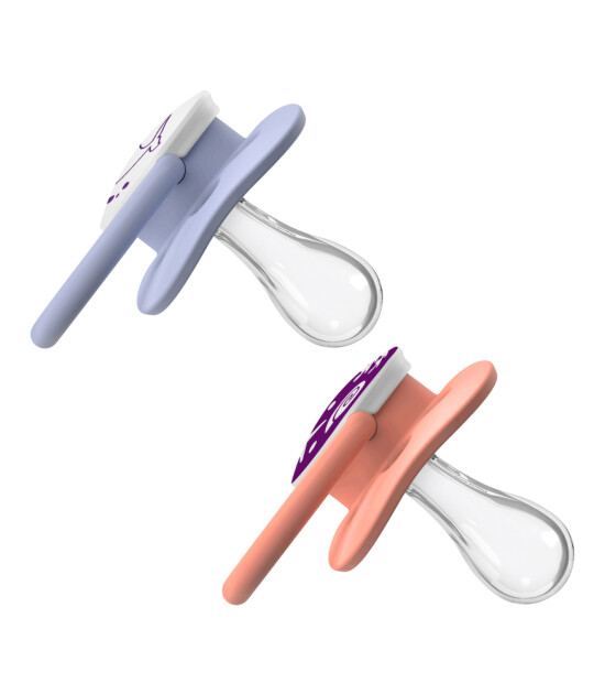 Dr. Brown's Advantage Silikon Emzik - İkili Set (0-6 Ay) // Okyanus - Pembe (Karanlıkta Parlar)