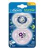 Dr. Brown's Advantage Silikon Emzik - İkili Set (6-18 Ay) // Doğa - Mor / Pembe (Karanlıkta Parlar)