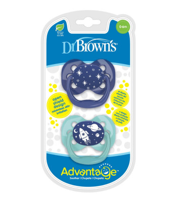Dr. Brown's Advantage Silikon Emzik - İkili Set (0-6 Ay) // Mavi