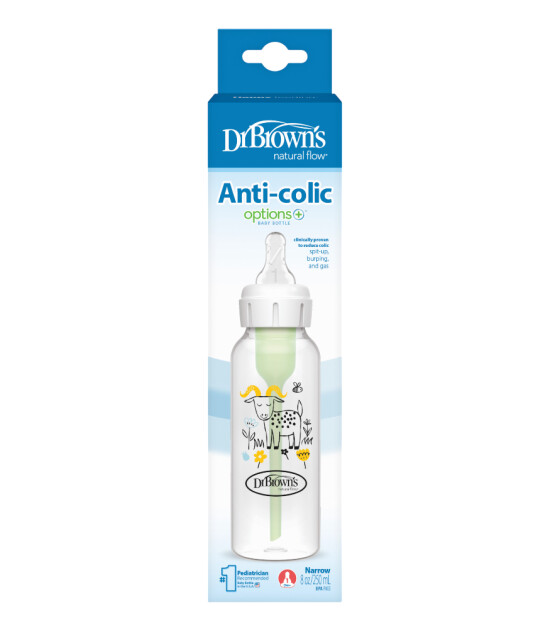 Dr. Brown’s® Antikolik Options+ Dar Ağız PP Biberon (250 ml) // Keçi