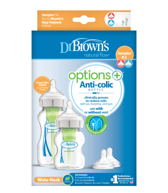 Dr. Brown's Options+ Geniş Ağız PP Biberon Yeni Doğan Başlangıç Seti