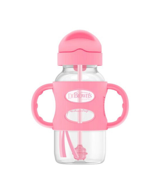 Dr. Brown's Milestones Sippy Pipetli Bardak (250 ml) // Pembe