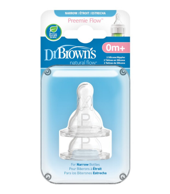 Dr. Brown's Options+ Dar Ağız Biberon Silikon Emzik - İkili Paket (Prematüre)