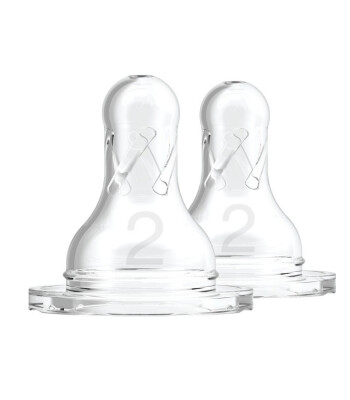 Dr. Brown's Options+ Dar Ağız Biberon Silikon Emzik - İkili Paket (2. Seviye)