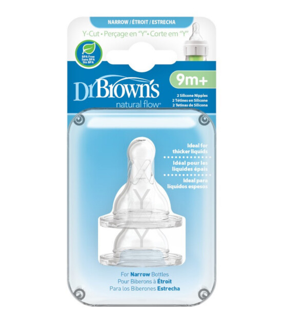 Dr. Brown's Options+ Dar Ağız Biberon Silikon Emzik - İkili Paket (Y Kesim)