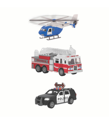 Driven İş Araçları (3 Adet) // Helikopter - Polis Arabası - İtfaiye Arabası