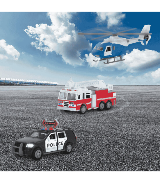 Driven İş Ara&ccedil;ları (3 Adet) // Helikopter - Polis Arabası - İtfaiye Arabası